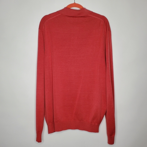 Brooks Brothers Men's Silk Blend Sweater Size XL Long Sleeve Polo Style Pullover - Picture 4 of 11